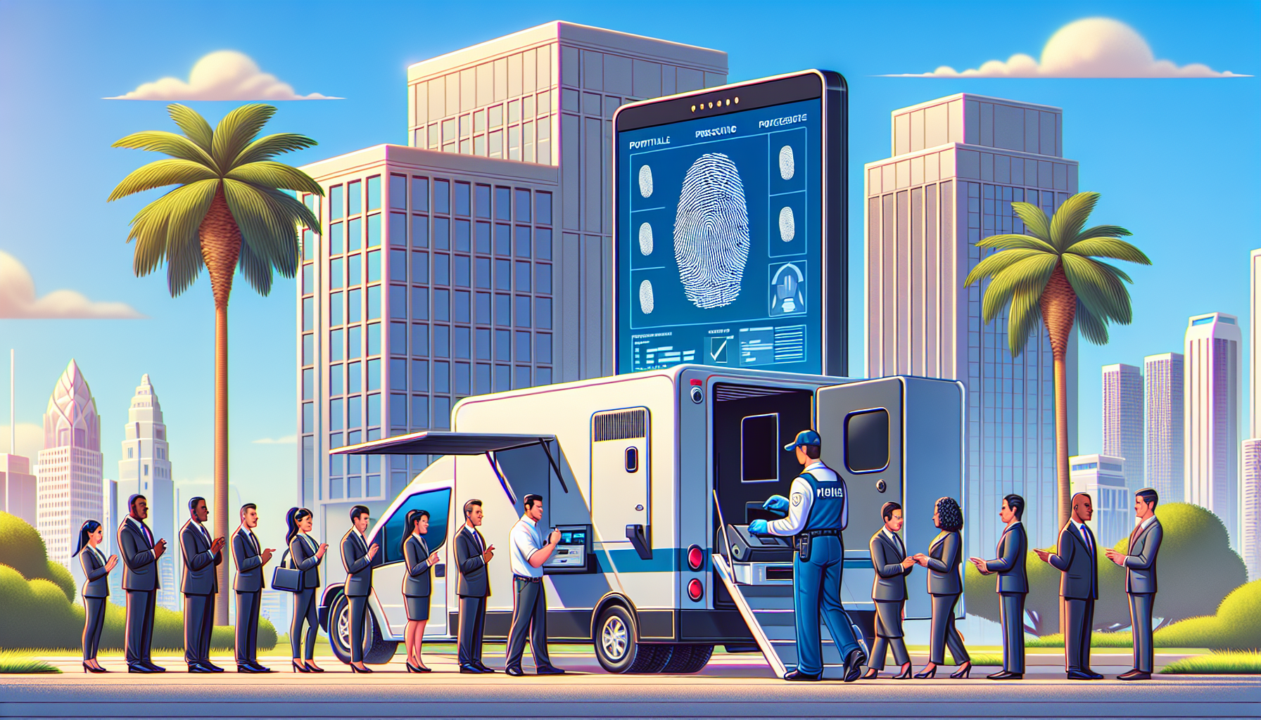 Illustration of mobile fingerprinting services in South Florida